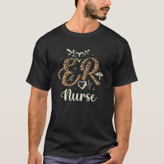 Er Nurse Leopard Print Heartbeat Pattern T-Shirt