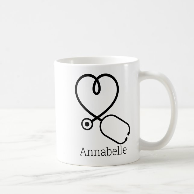 ER Nurse Medical Assistant Love Heart Personalised Coffee Mug (Right)