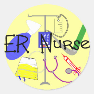 ER Nurse Medical Equipment Design Classic Round Sticker