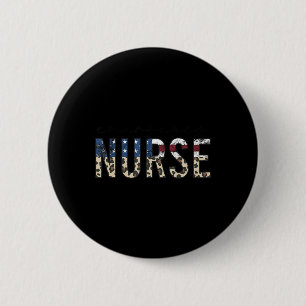 ER Nurse Patriotic Memorial Day 4th of July 6 Cm Round Badge