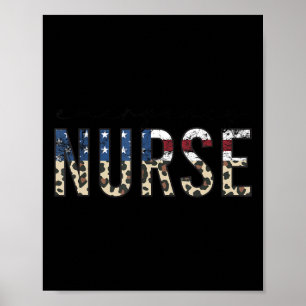 ER Nurse Patriotic Memorial Day 4th of July  Poster