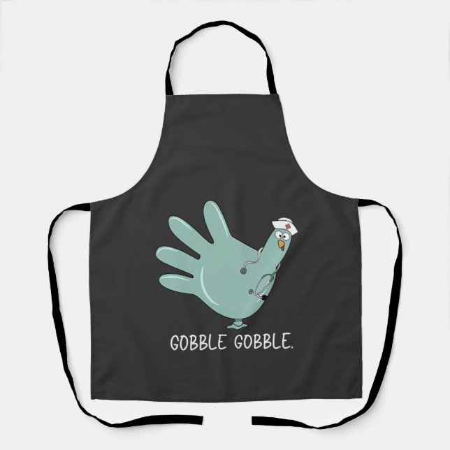 ER Nurse Turkey Gobble Squad ER Nurse Thanksgiving Apron (Front)