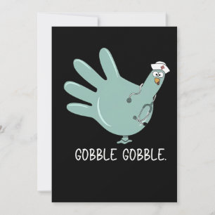ER Nurse Turkey Gobble Squad ER Nurse Thanksgiving Holiday Card