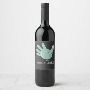 ER Nurse Turkey Gobble Squad ER Nurse Thanksgiving Wine Label