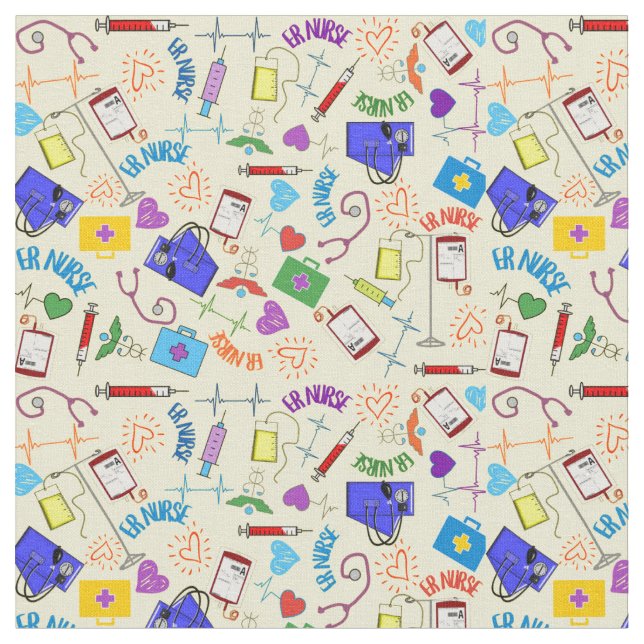 ER Nurse Yellow Fabric (Close Up)