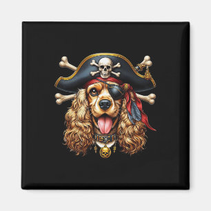 Er Spaniel Pirate Crossbones Halloween Mens Womens Magnet