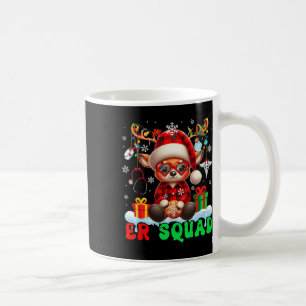 Er Squad Christmas Santa Reindeer Sungles Nurse Te Coffee Mug