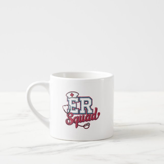 ER Squad, Emergency Room, Nurse Shirt, Doctor Gift Espresso Cup (Left)