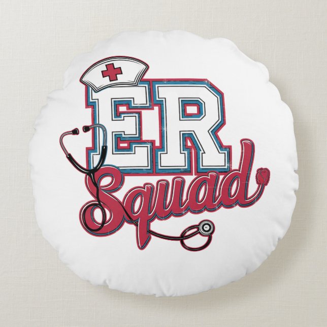ER Squad – Emergency Room Team  Round Cushion (Front)