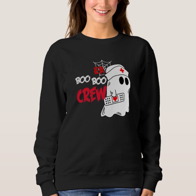 ER Squad Halloween Boo Crew Emergency Room Nurse S Sweatshirt (Front)