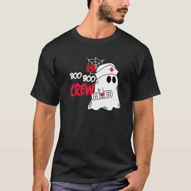 ER Squad Halloween Boo Crew Emergency Room Nurse S T-Shirt (Front)