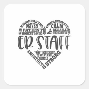 ER Staff, emergency department Staff Square Sticker