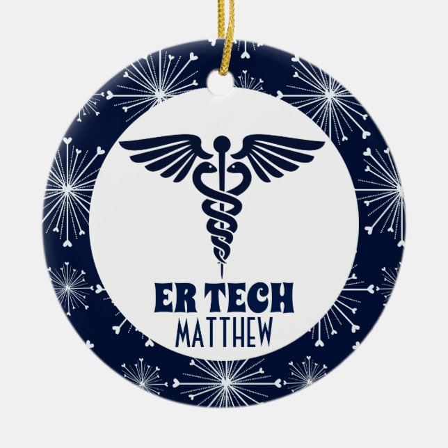 ER Tech Emergency Room Technician Ceramic Ornament (Front)