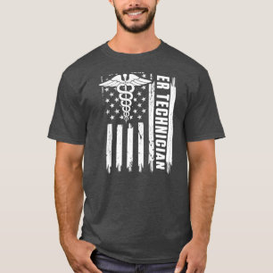 ER Technician Brain Emergency Room Tech American T-Shirt