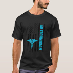 Er Technician Emergency Room American Flag Ed Tech T-Shirt