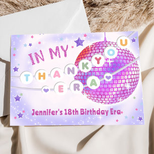 Eras Birthday Party Friendship Bracelet Thank You Card