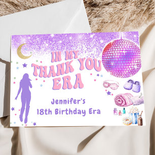 Eras Birthday Party In My Birthday Era Thank You Card
