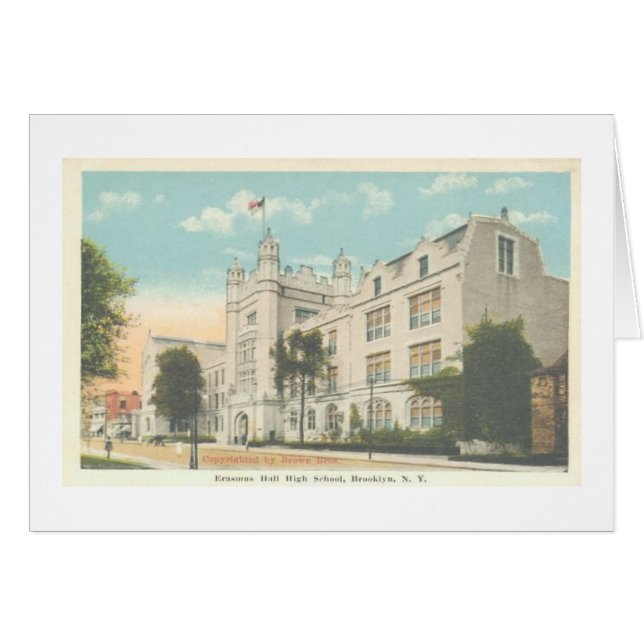Erasmus Hall High School Brooklyn NY Card (Front Horizontal)