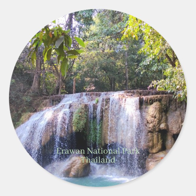Erawan National Park, Thailand, Classic Round Sticker (Front)