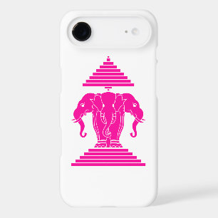 Erawan Pink Three Headed Elephant Lao / Laos Flag