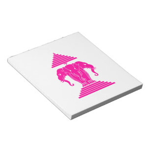 Erawan Pink Three Headed Elephant Lao / Laos Flag Notepad