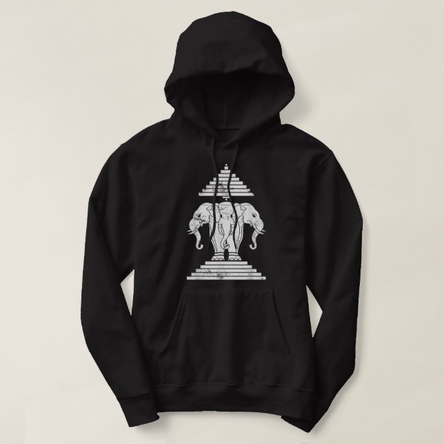 Erawan Sabaidi Greeting 3 Headed Elephant Kingdom  Hoodie (Design Front)