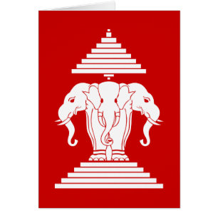 Erawan Three Headed Elephant Lao / Laos Flag