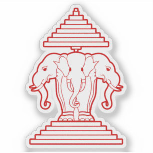 Erawan Three Headed Elephant Lao / Laos Flag