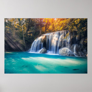 Erawan Waterfall in Kanjanaburi Province Thailand  Poster