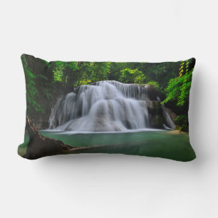 Erawan Waterfall Kanchanaburi, Thailand Lumbar Cushion