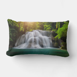 Erawan Waterfall Kanjanaburi Thailand Lumbar Cushion