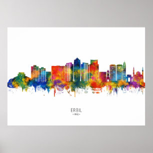 Erbil Iraq Skyline Poster