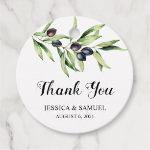 ercolor Olive Branch Wedding Thank You Favour Tags