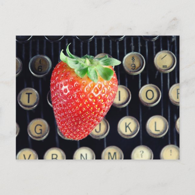 Erdbeere Schreibmaschinentasten Postcard (Front)
