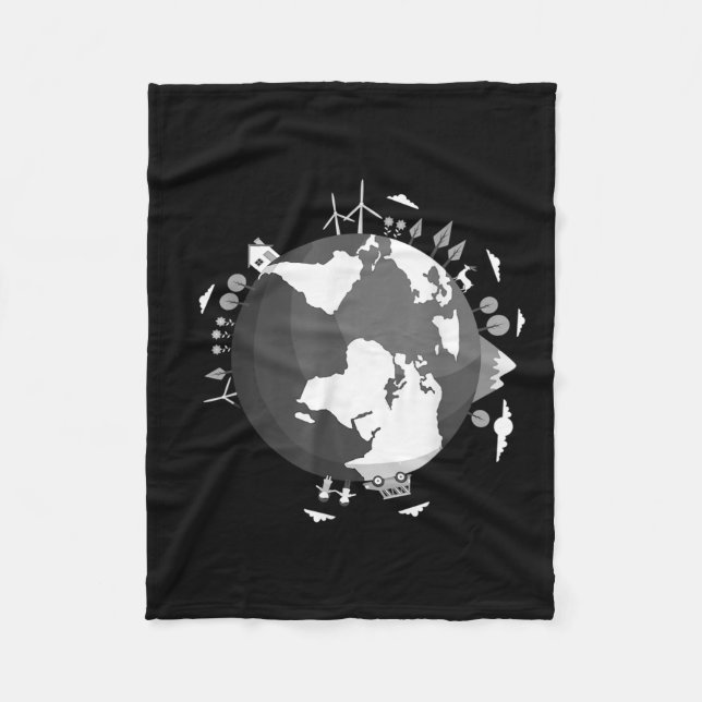 Erde Planet Climate Protection Environmental Prote Fleece Blanket (Front)