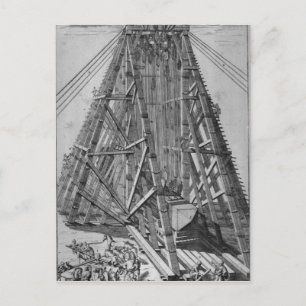 Erecting the Ancient Egyptian Obelisk Postcard
