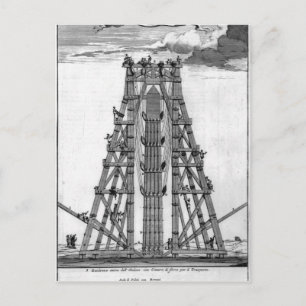 Erecting the Ancient Egyptian Obelisk Postcard