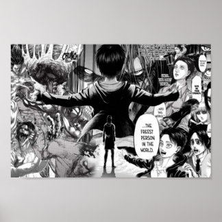 Eren Jaeger manga collage Poster