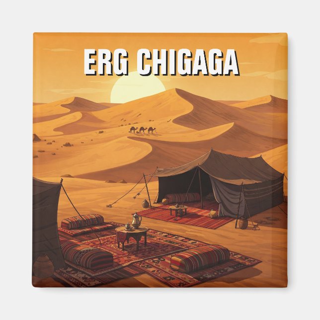 Erg Chigaga Morocco Travel Magnet (Front)