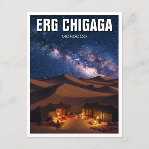 Erg Chigaga Morocco Travel Night Milky way Postcard