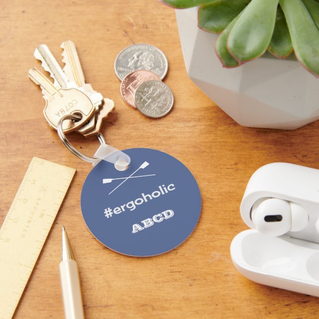 Ergoholic hashtag slogan personalized initials key ring (Desk)