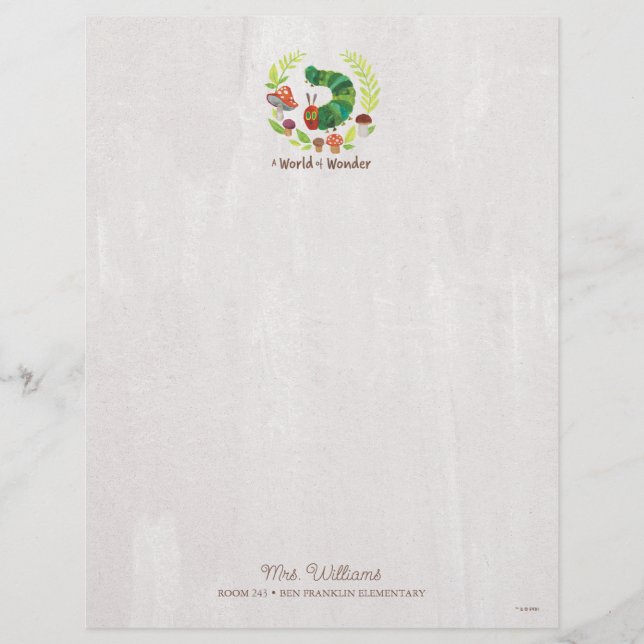 Eric Carle | A World of Wonder Custom Letterhead (Front)