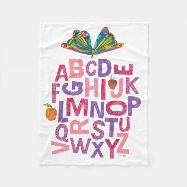 Eric Carle | Alphabet Butterfly Pattern Fleece Blanket (Front)