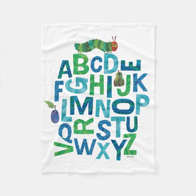 Eric Carle | Alphabet Caterpillar Letters Pattern Fleece Blanket (Front)