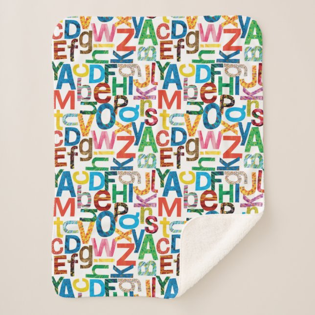 Eric Carle | Alphabet Pattern Letters Sherpa Blanket (Front)