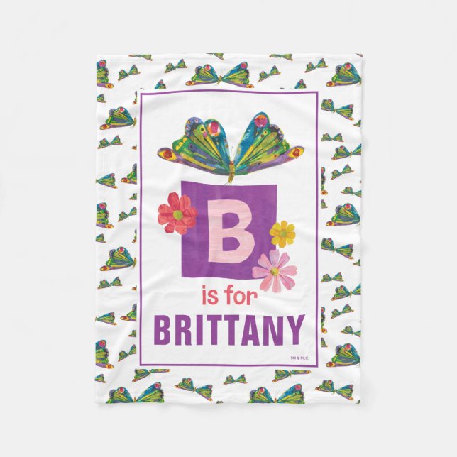 Eric Carle | B is for Butterfly  Fleece Blanket (Front)