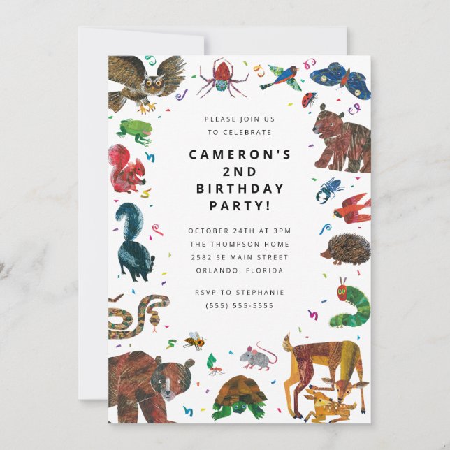 Eric Carle | Brown Bear - Forest Friends Birthday Invitation (Front)