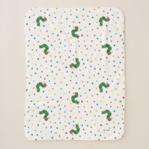 Eric Carle Caterpillar and Dots Pattern Sherpa Blanket
