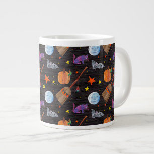 Eric Carle   Caterpillar Black Halloween Pattern Large Coffee Mug