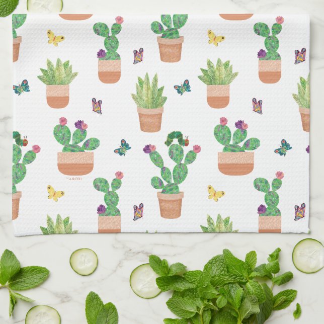 Eric Carle | Caterpillar, Cactus, and Butterfly Pa Tea Towel (Folded)